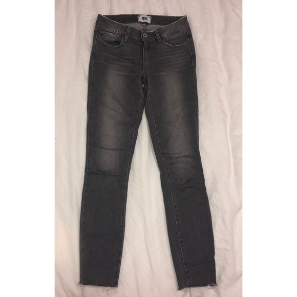 Paige Verdugo Ankle Raw Hem Skinny Jeans (Gray) - Picture 3 of 5